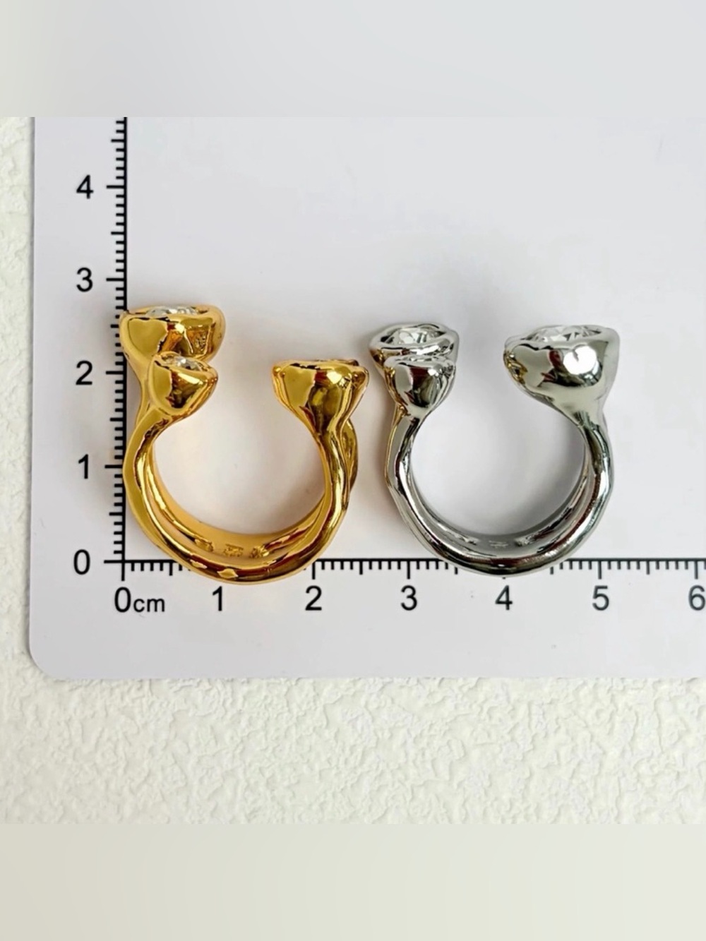 ALEXIS BITTAR Asterales Gold Open Ring Size 7 Clear C Z MY15 - Picture 4 of 8